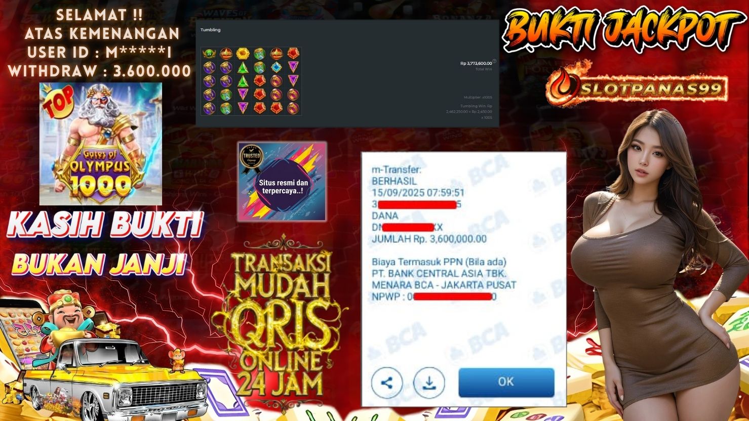 SLOTPANAS99 JACKPOT SLOT GATES OF OLYMPUS 1000